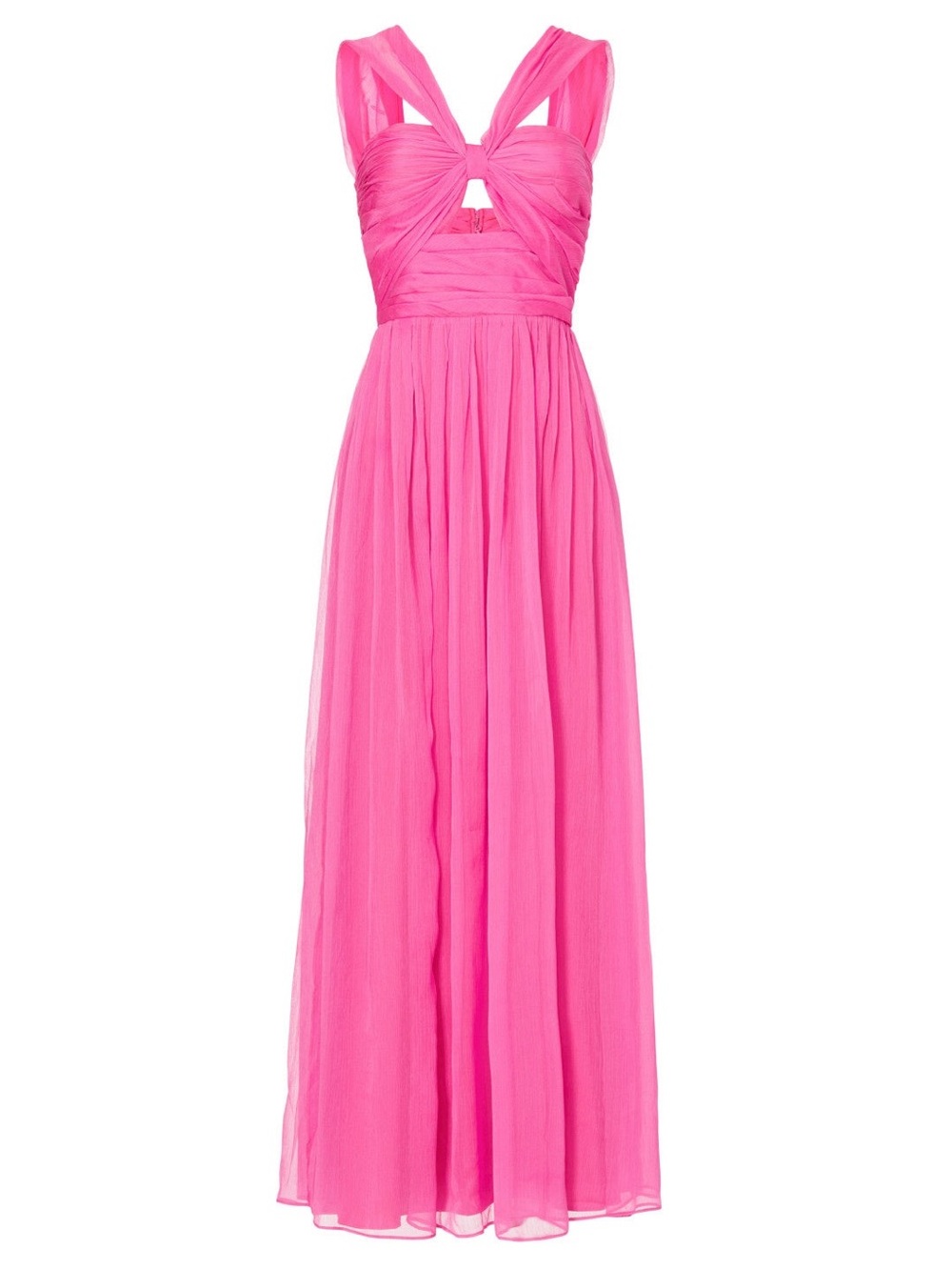 Adam Lippes Knot Front Gown Hot Pink Chiffon Formal Prom Dress